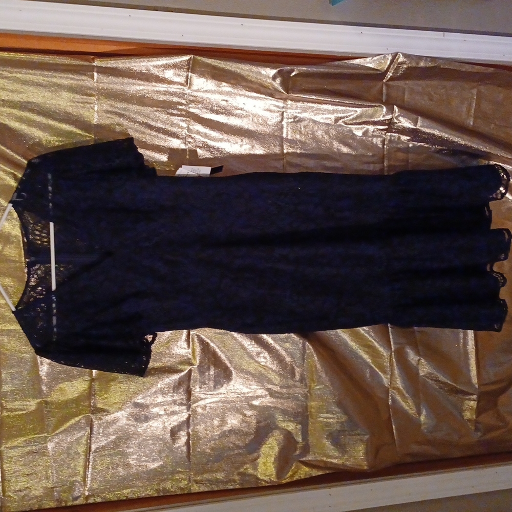 Neiman Marcus Dark Navy Mermaid Lace Dress 4 NWT